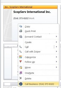 scopdial outlook contacts